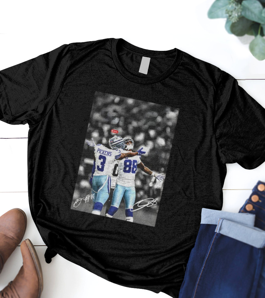 CeeDee Lamb George Pickens Dallas Cowboys NFL Football Signatures T-Shirt