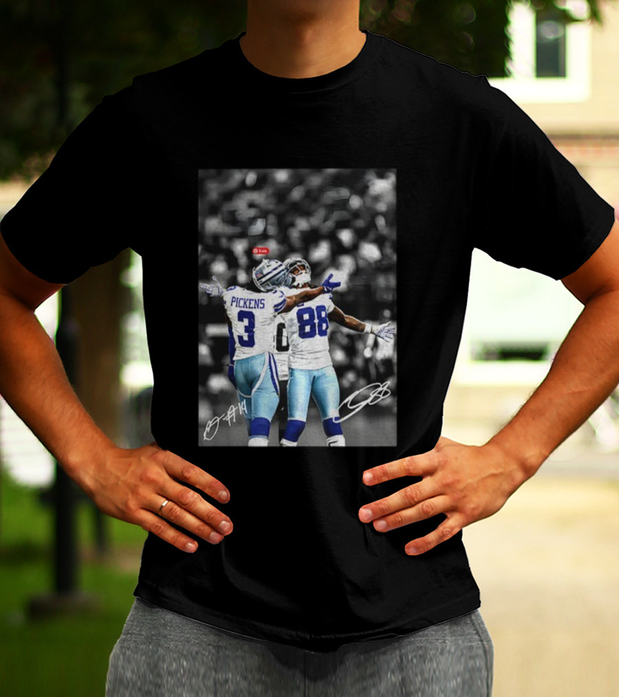 CeeDee Lamb George Pickens Dallas Cowboys NFL Football Signatures T-Shirt