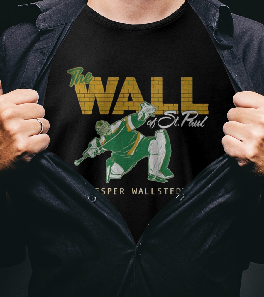 Jesper Wallstedt The Wall Of St. Paul Minnesota Wild NHL Hockey T-Shirt