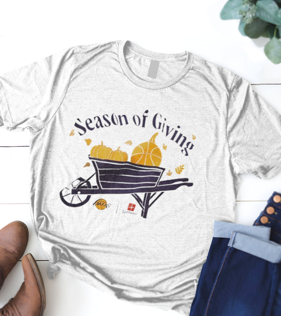 Angeles Lakers Season Of Giving Wheelbarrow Basketball Pumpkins T-Shirt