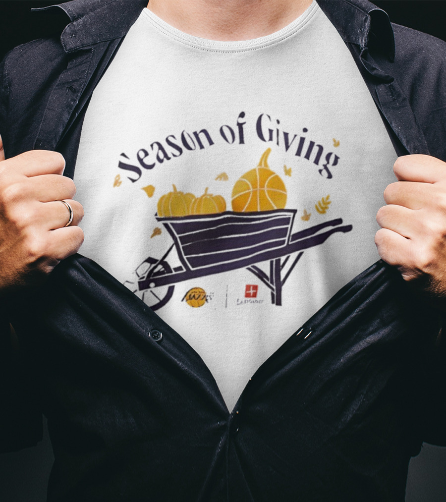 Angeles Lakers Season Of Giving Wheelbarrow Basketball Pumpkins T-Shirt