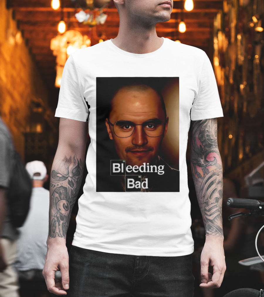 Bleeding Bad Bald Man With Glasses T-Shirt