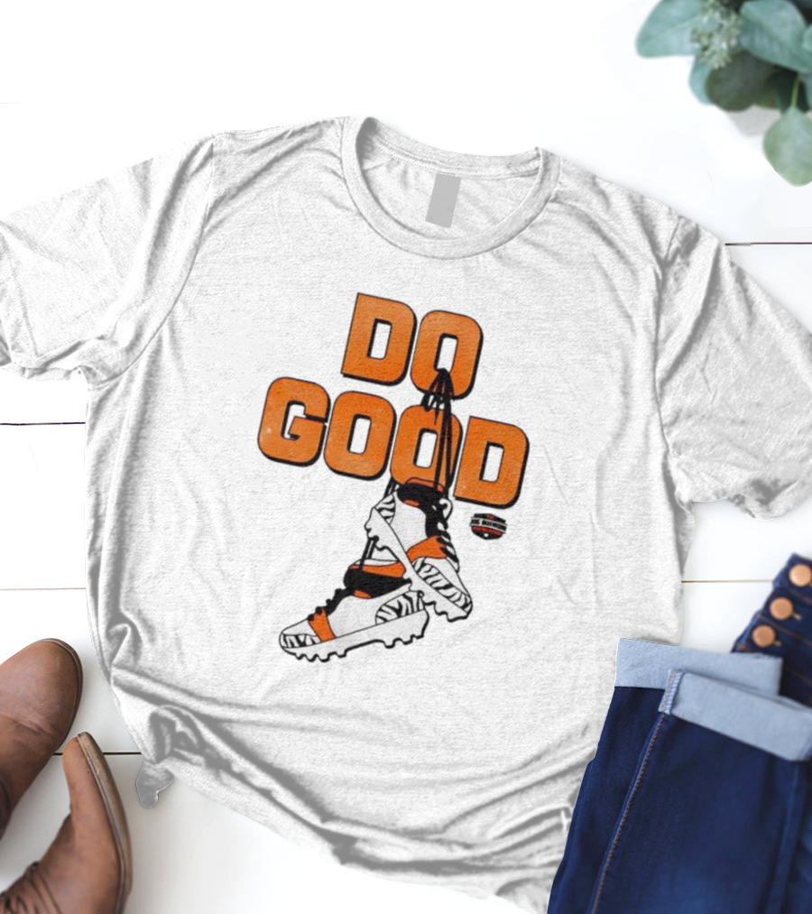 Do Good Football Cleats Cincinnati Orange Black Theme T-Shirt