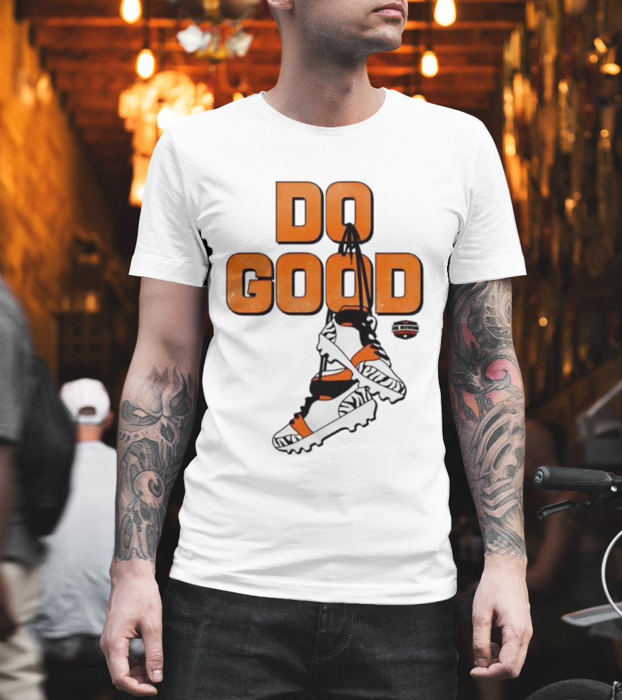 Do Good Football Cleats Cincinnati Orange Black Theme T-Shirt