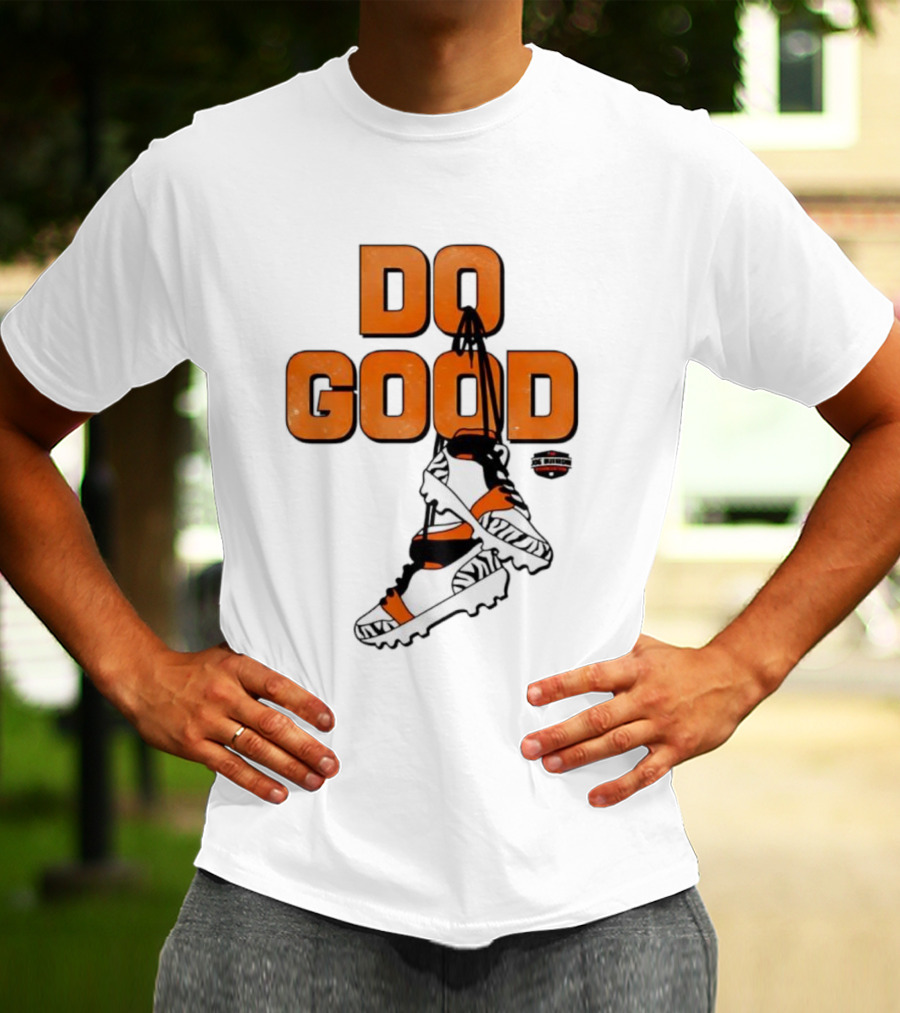 Do Good Football Cleats Cincinnati Orange Black Theme T-Shirt