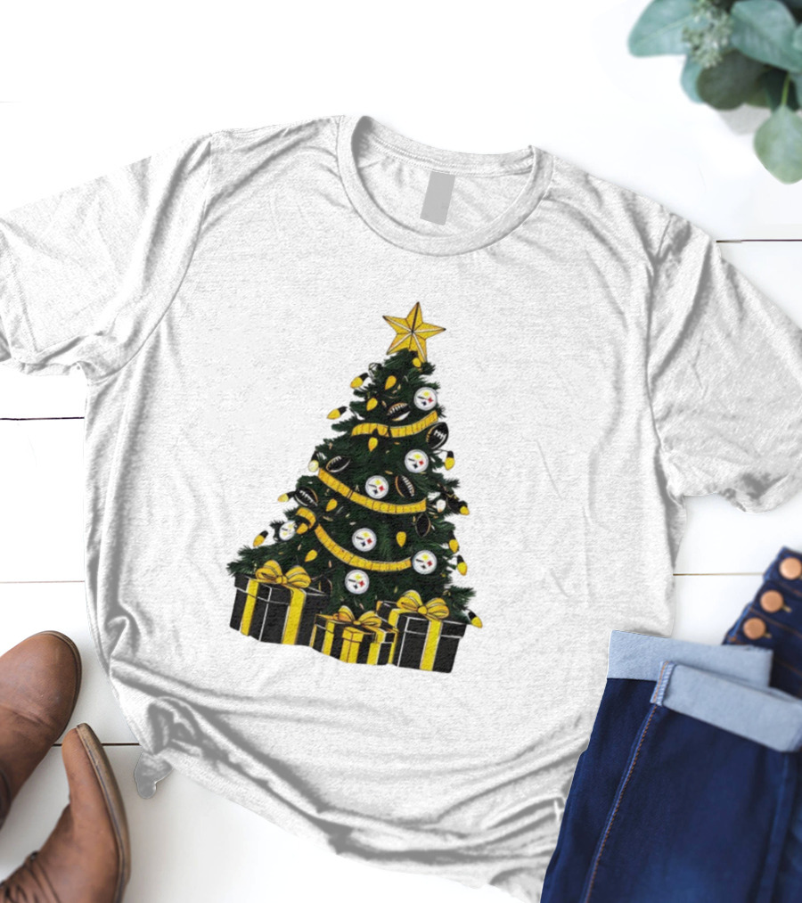 Pittsburgh Steelers Christmas Tree Holiday Decor NFL Football Gifts T-Shirt