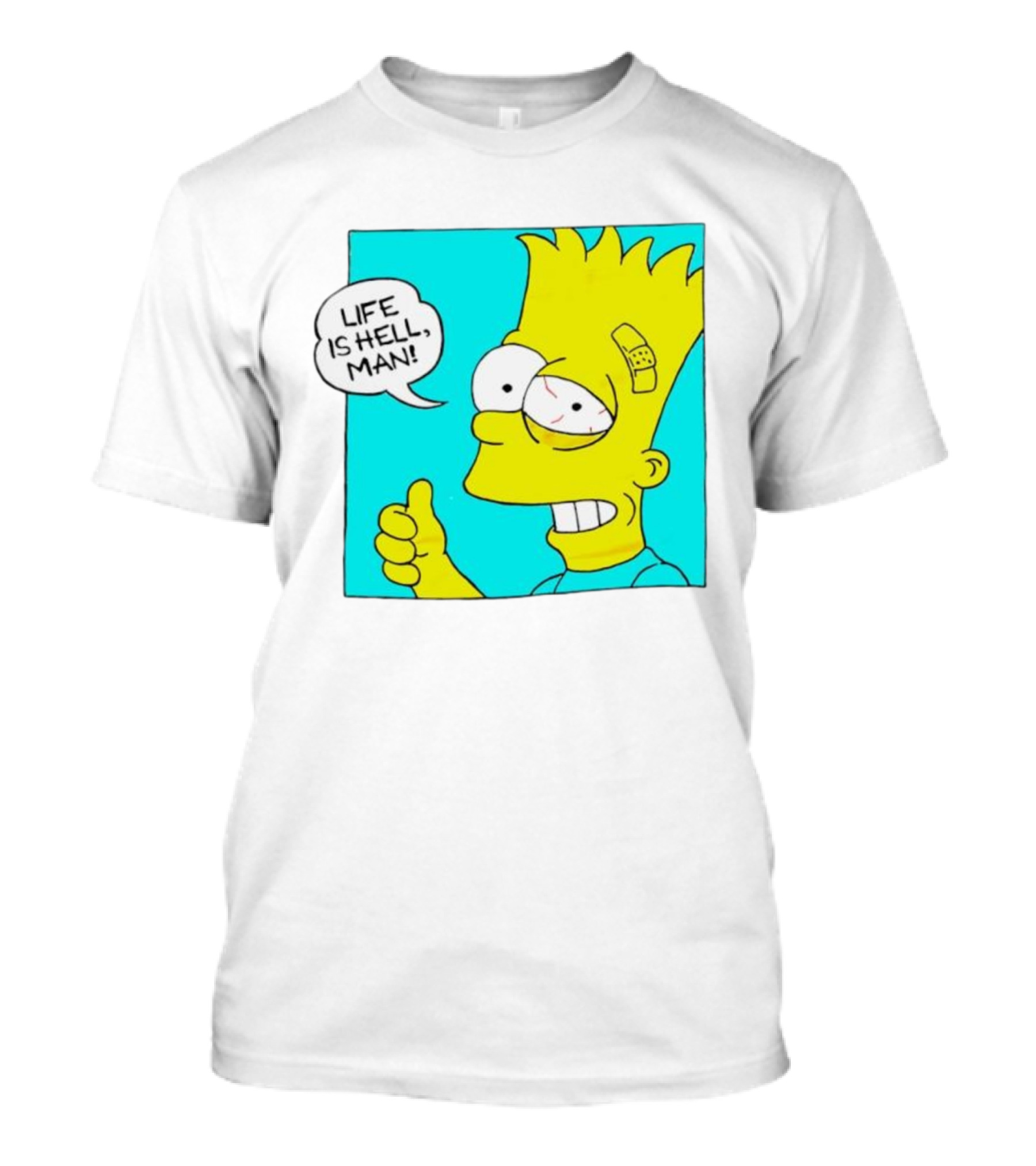 Bart Simpsons Life Is Hell Man Bandaged Head T-Shirt