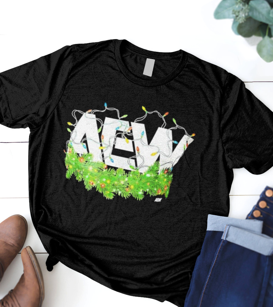 All Elite Wrestling Christmas Lights And Garland Decor T-Shirt