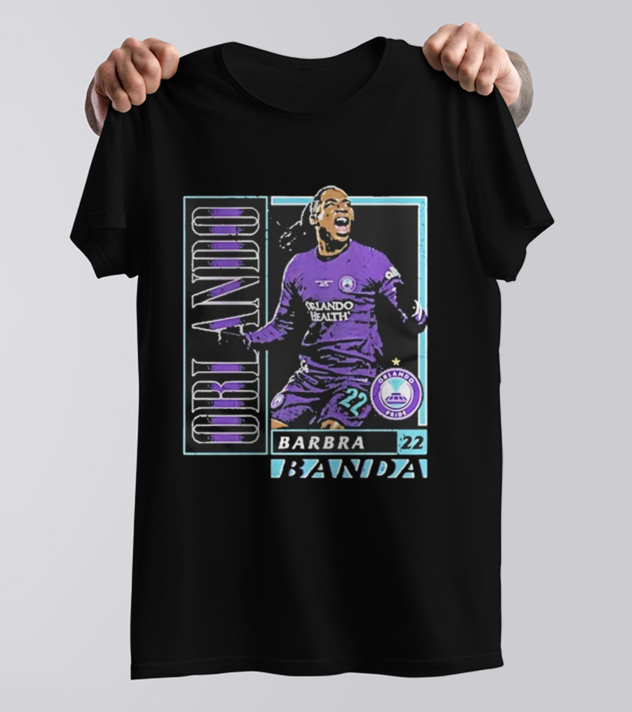 Barbra Banda Orlando Pride Vintage Card 22 Orlando Health Purple T-Shirt