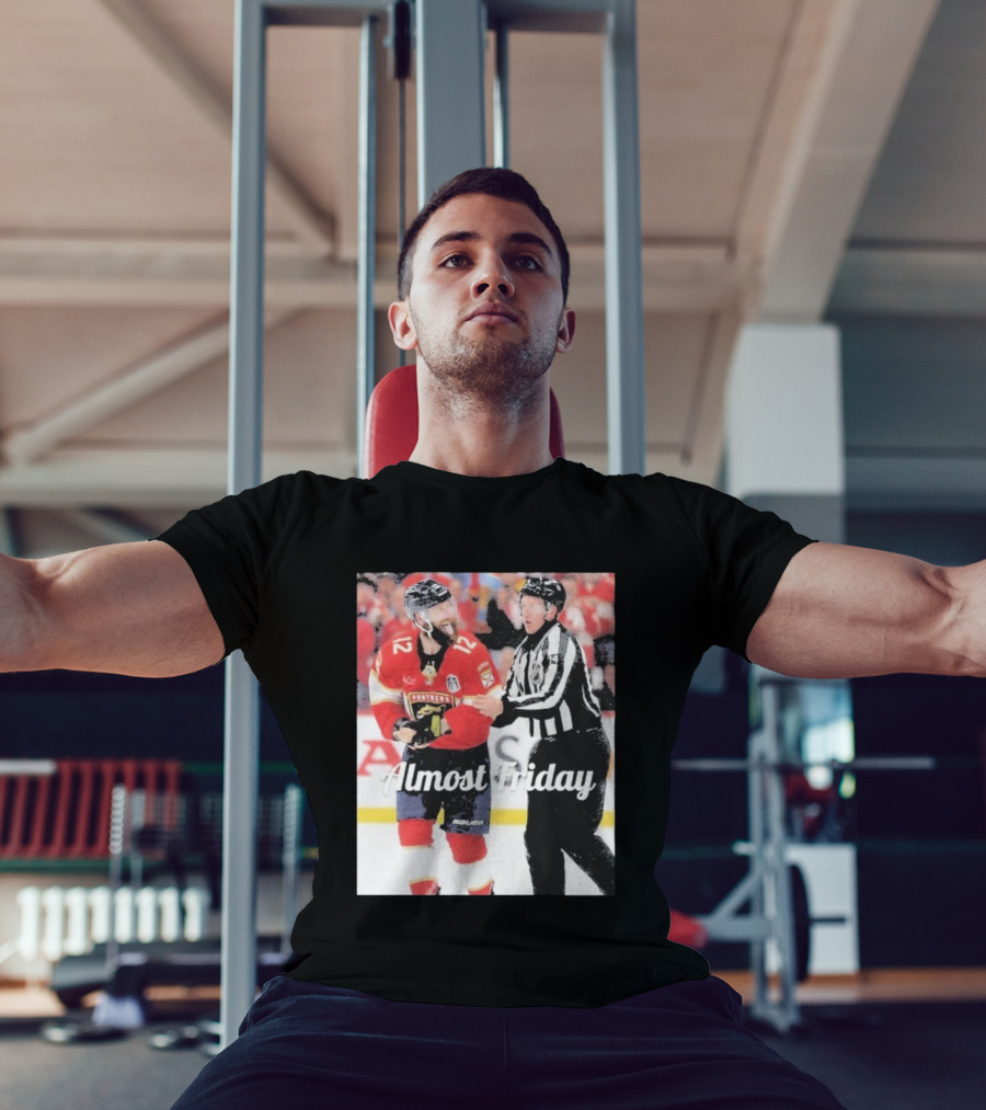 Almost Friday Florida Panthers Tongue Out Hockey Moment T-Shirt