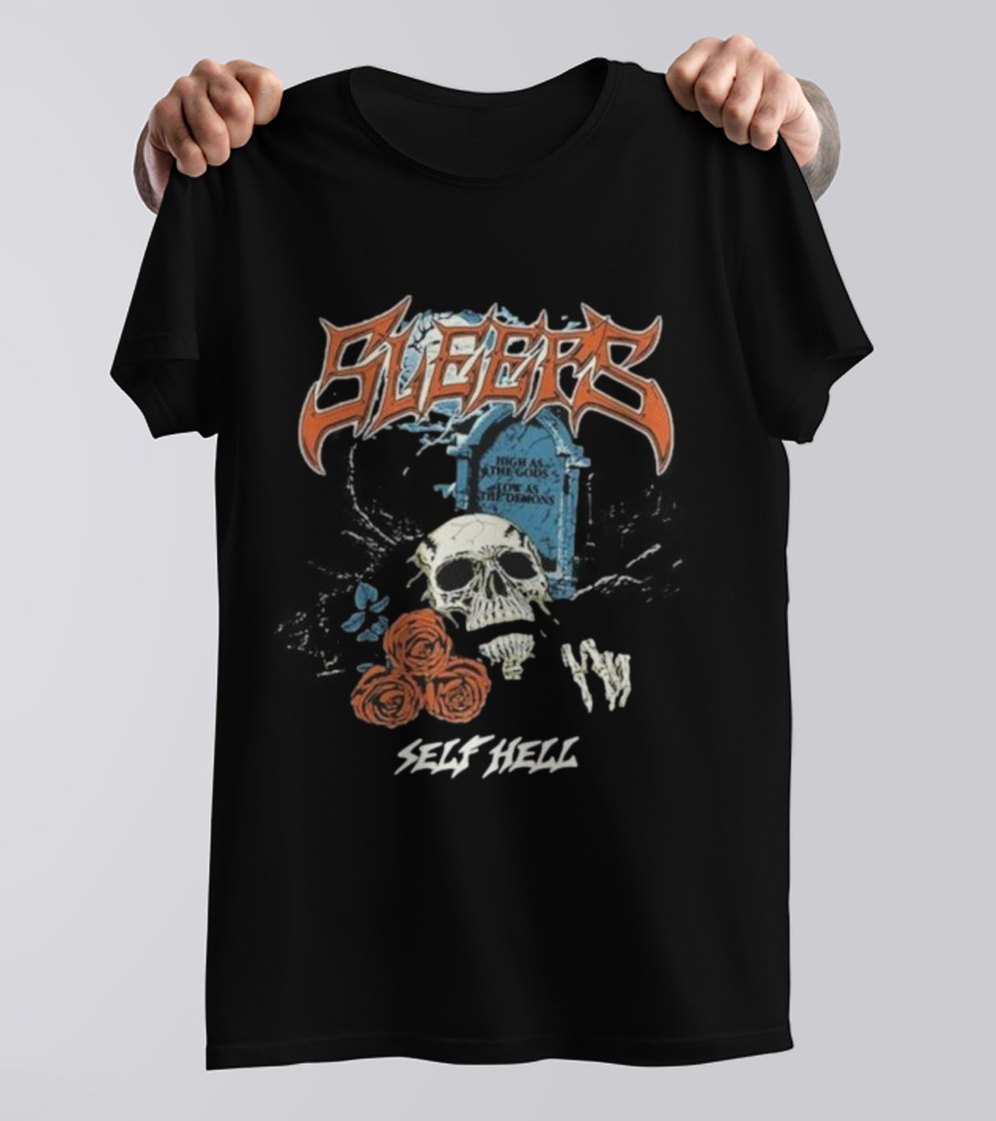 While She Sleeps Graveyard Skull High As The Gods Sell Hell T-Shirt