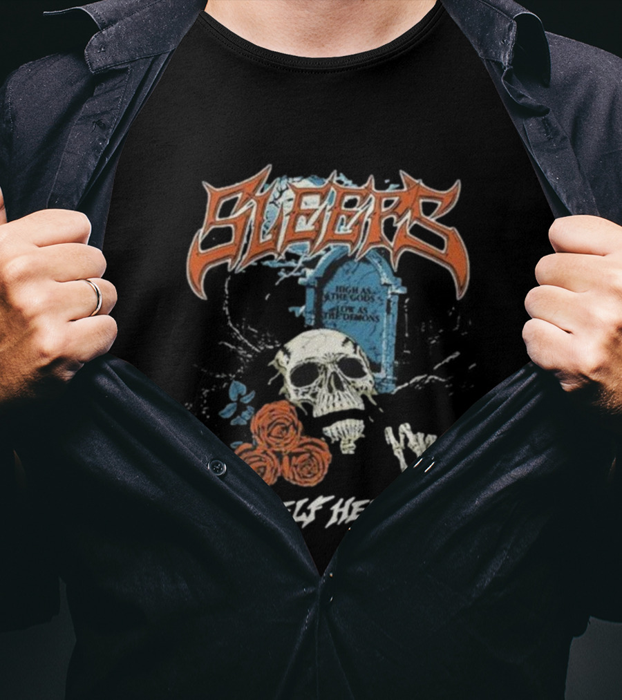 While She Sleeps Graveyard Skull High As The Gods Sell Hell T-Shirt