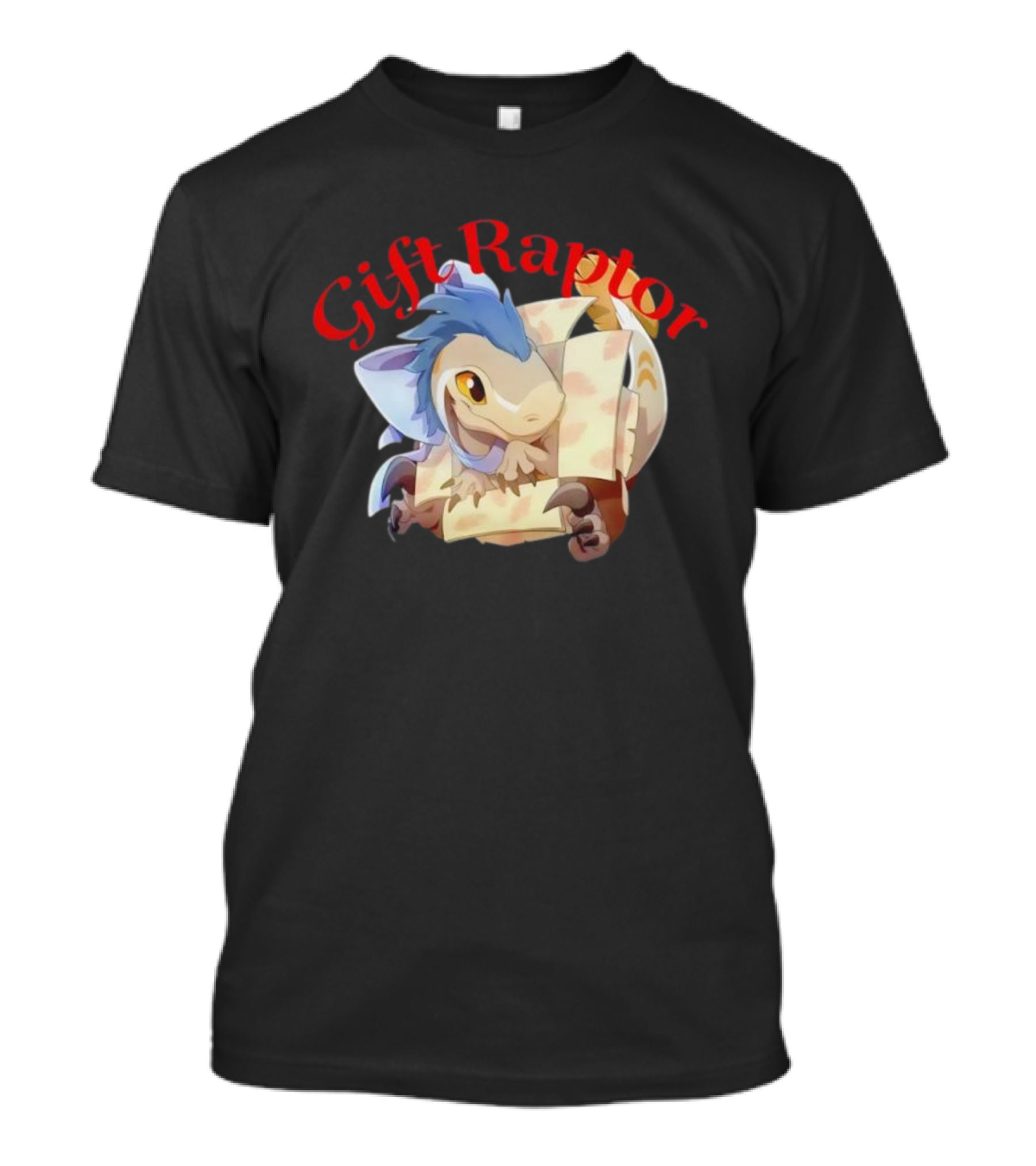 Gift Raptor Character Dinosaur Wrapped In Box T-Shirt