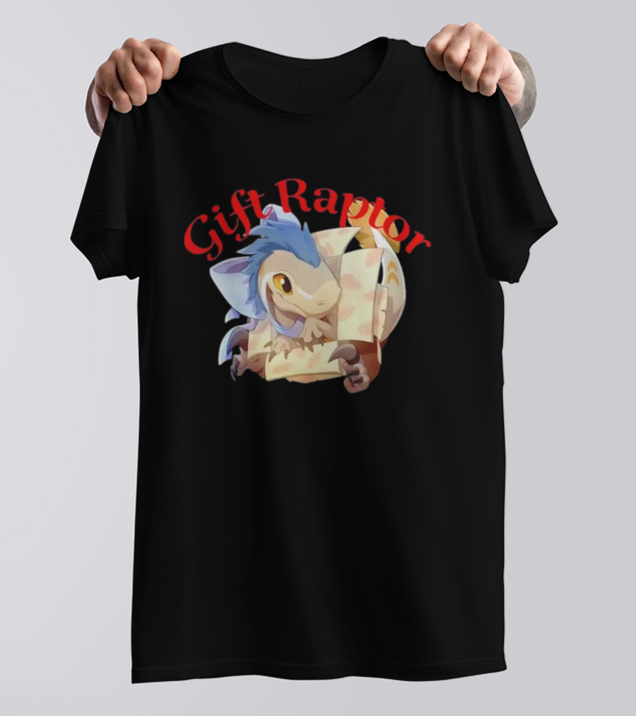 Gift Raptor Character Dinosaur Wrapped In Box T-Shirt