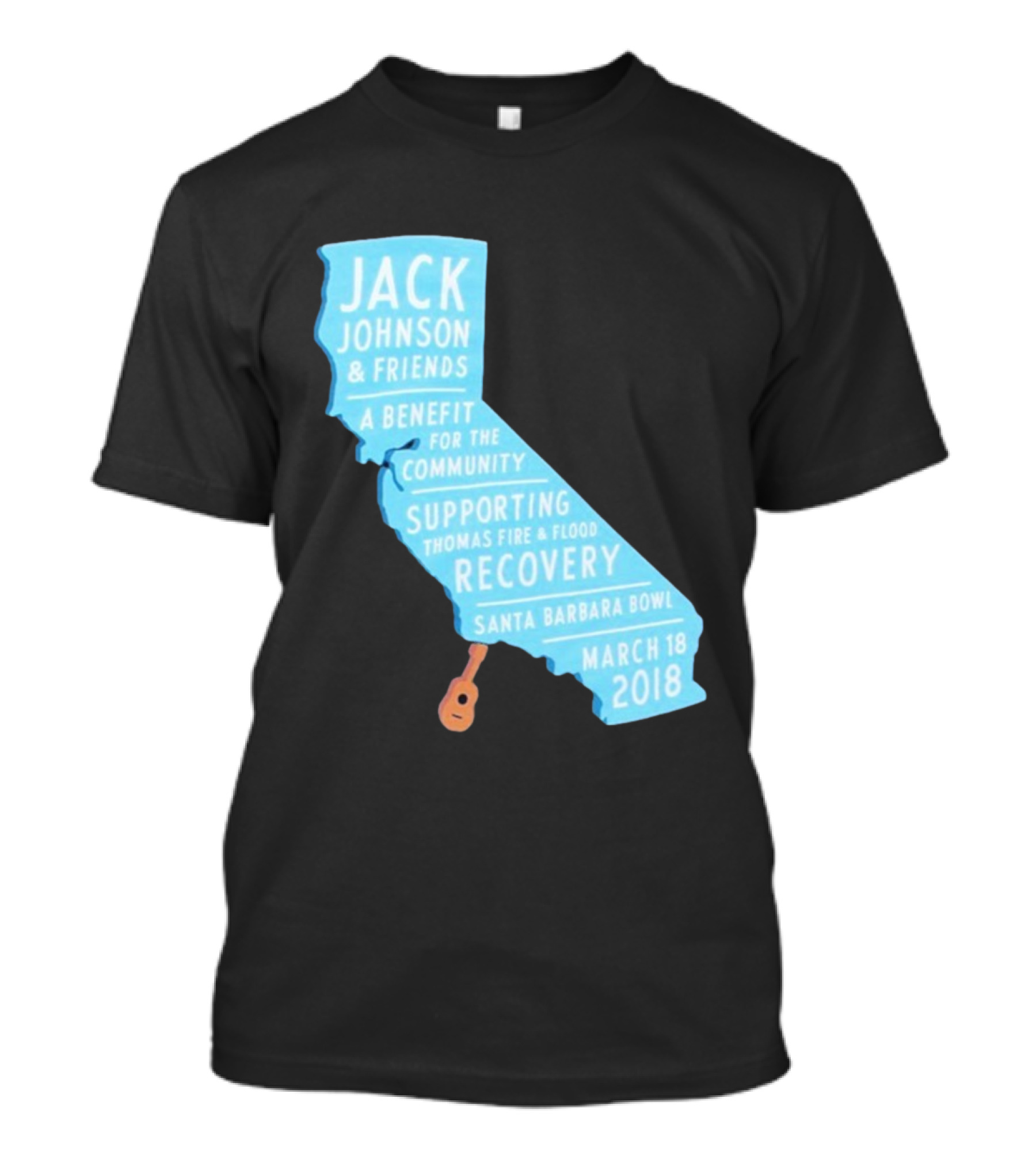 Jack Johnson Friends Benefit Community Thomas Fire Flood Recovery Santa Barbara Bowl March 18 2018 T-Shirt