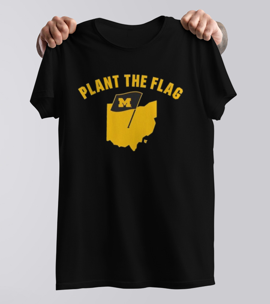 Michigan Football Plant The Flag M Logo Ohio Outline T-Shirt