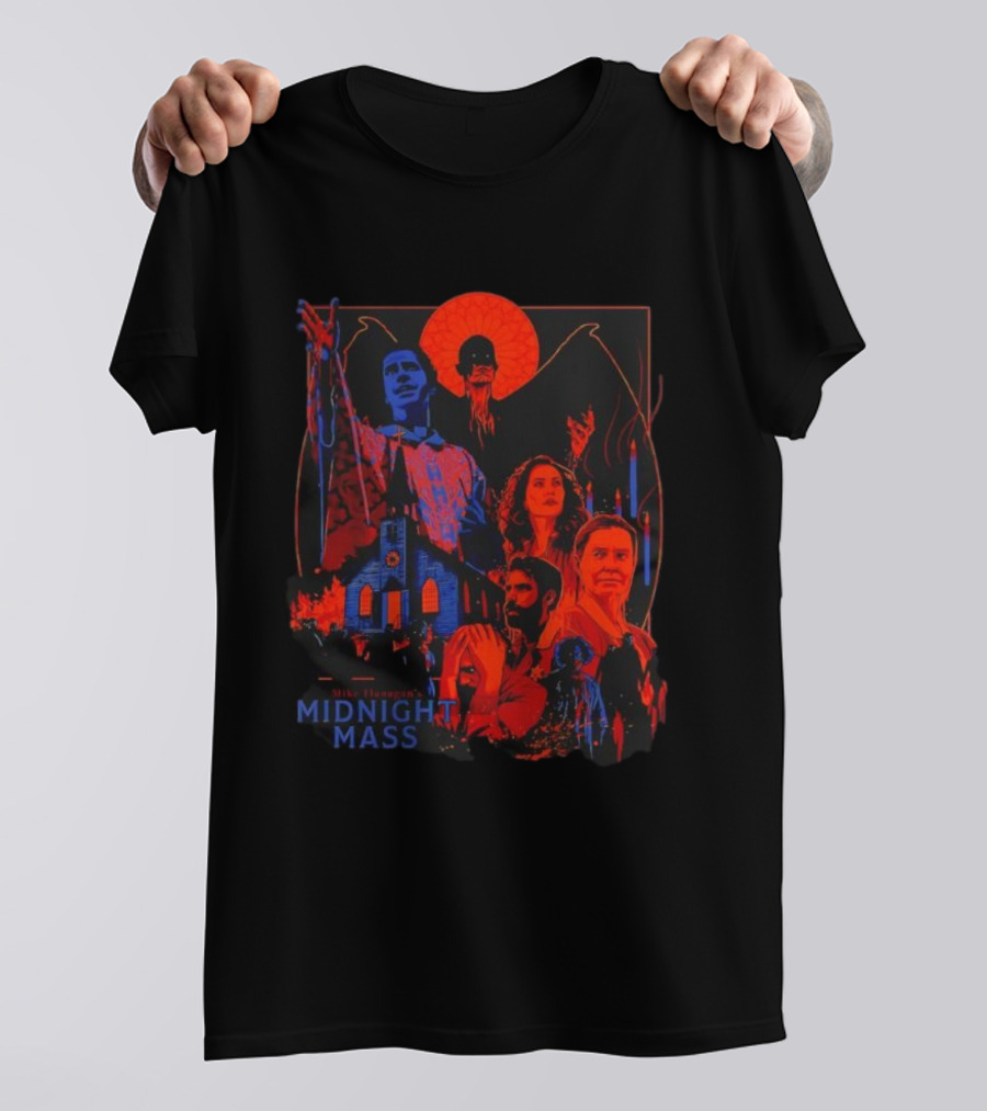 Mike Flanagan's Midnight Mass Characters And Church Horror Series T-Shirt