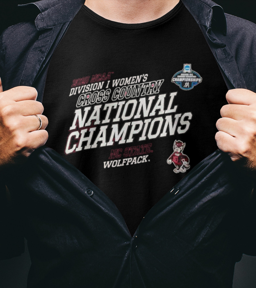 North Carolina State 2025 Women’s Cross Country NCAA Champions Wolfpack T-Shirt