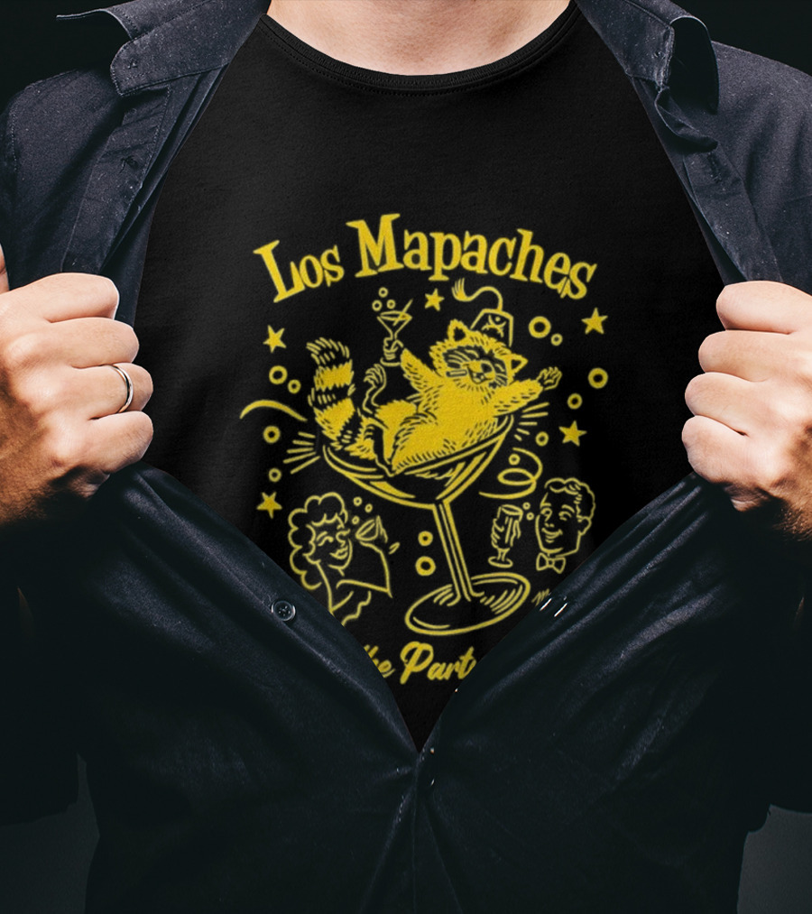 Los Mapaches Keep The Party Going Raccoon Cocktails And Fun T-Shirt