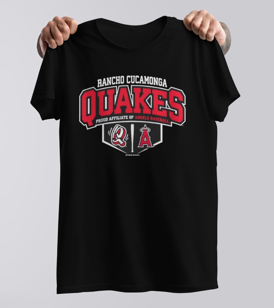 Rancho Cucamonga Quakes Proud Affiliate Of Angels Baseball Team Merchandise T-Shirt
