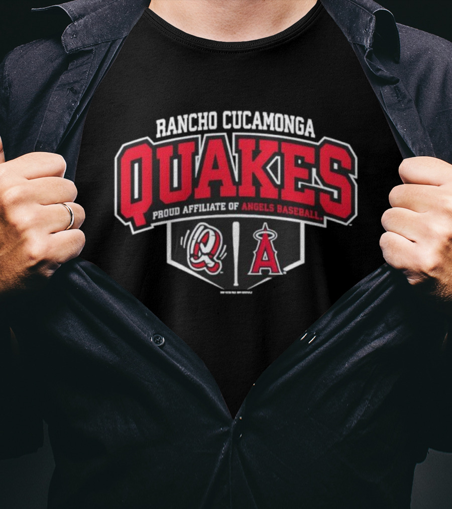 Rancho Cucamonga Quakes Proud Affiliate Of Angels Baseball Team Merchandise T-Shirt
