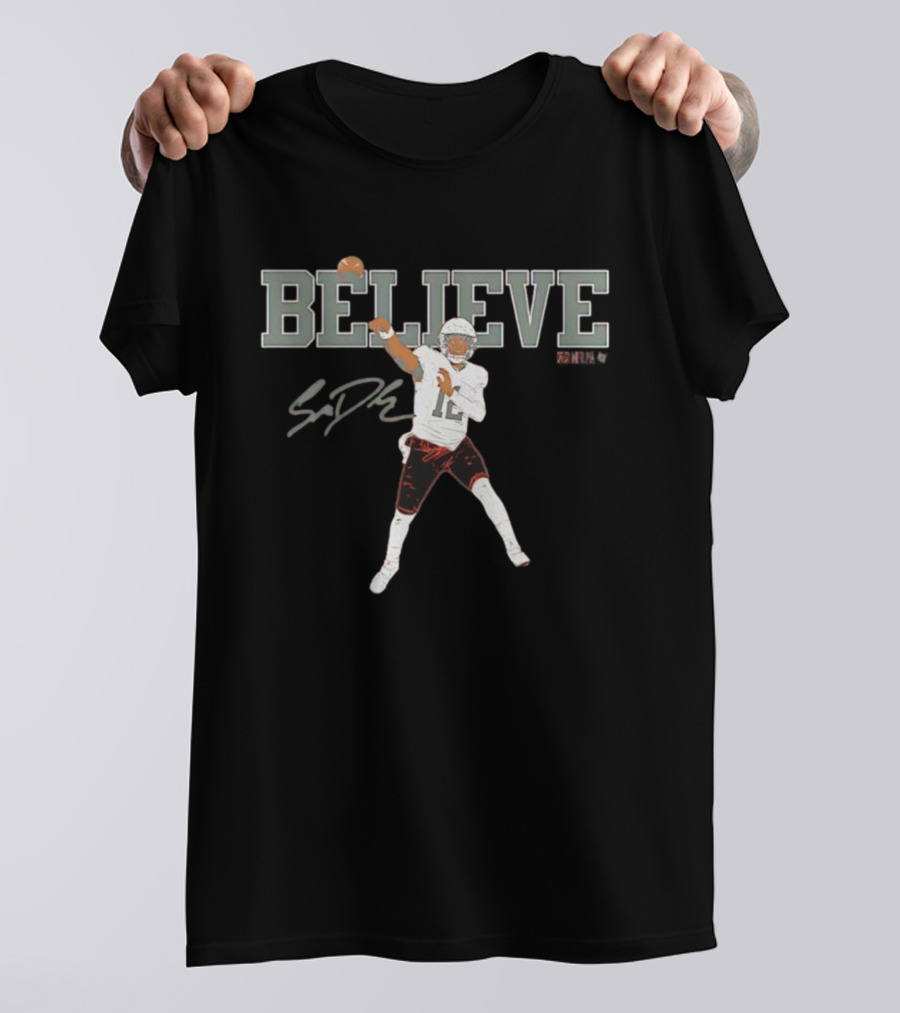 Believe Shedeur Sanders Signature Football Player Number 2 T-Shirt