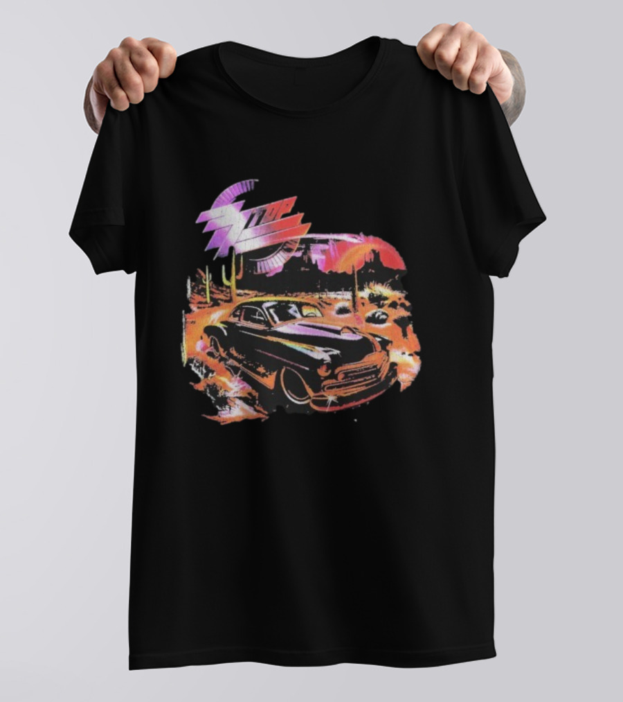 ZZ Top Eliminator Vintage Hot Rod Desert Scene T-Shirt