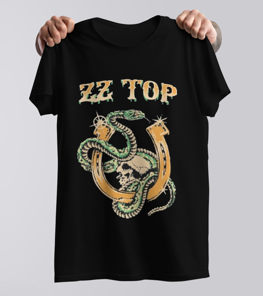 ZZ Top Rattlesnake Skull Horseshoe T-Shirt
