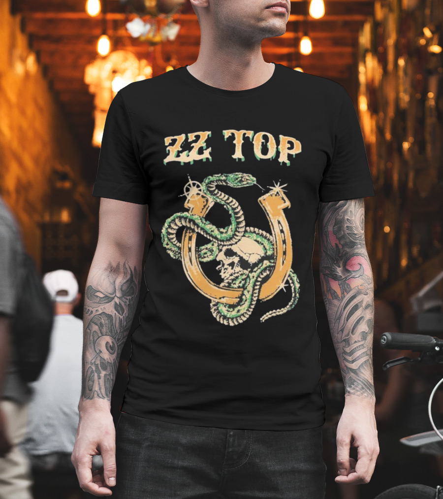ZZ Top Rattlesnake Skull Horseshoe T-Shirt