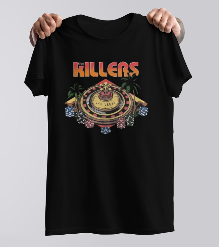 The Killers Las Vegas Roulette Summer Poker Chips Palm Trees T-Shirt