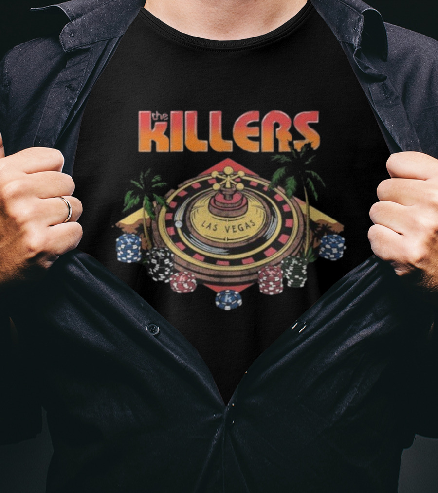 The Killers Las Vegas Roulette Summer Poker Chips Palm Trees T-Shirt