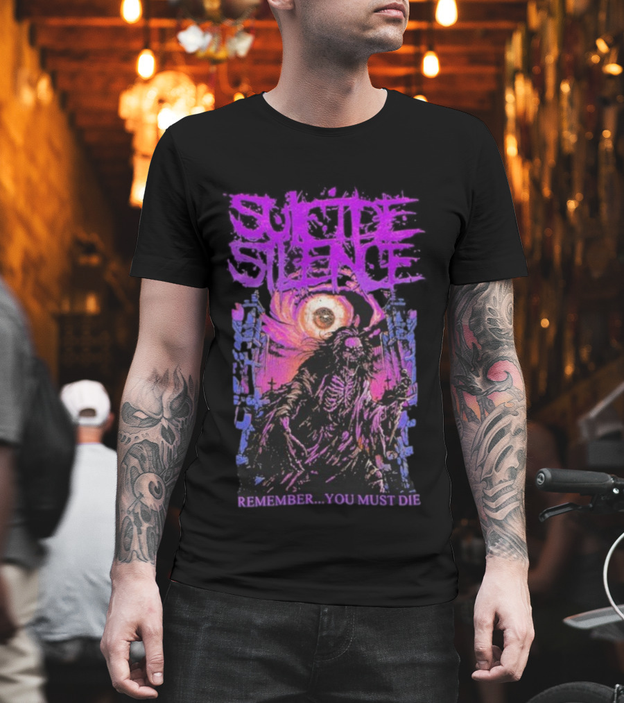 Suicide Silence Remember You Must Die Skeleton Art With Eye And Crosses T-Shirt