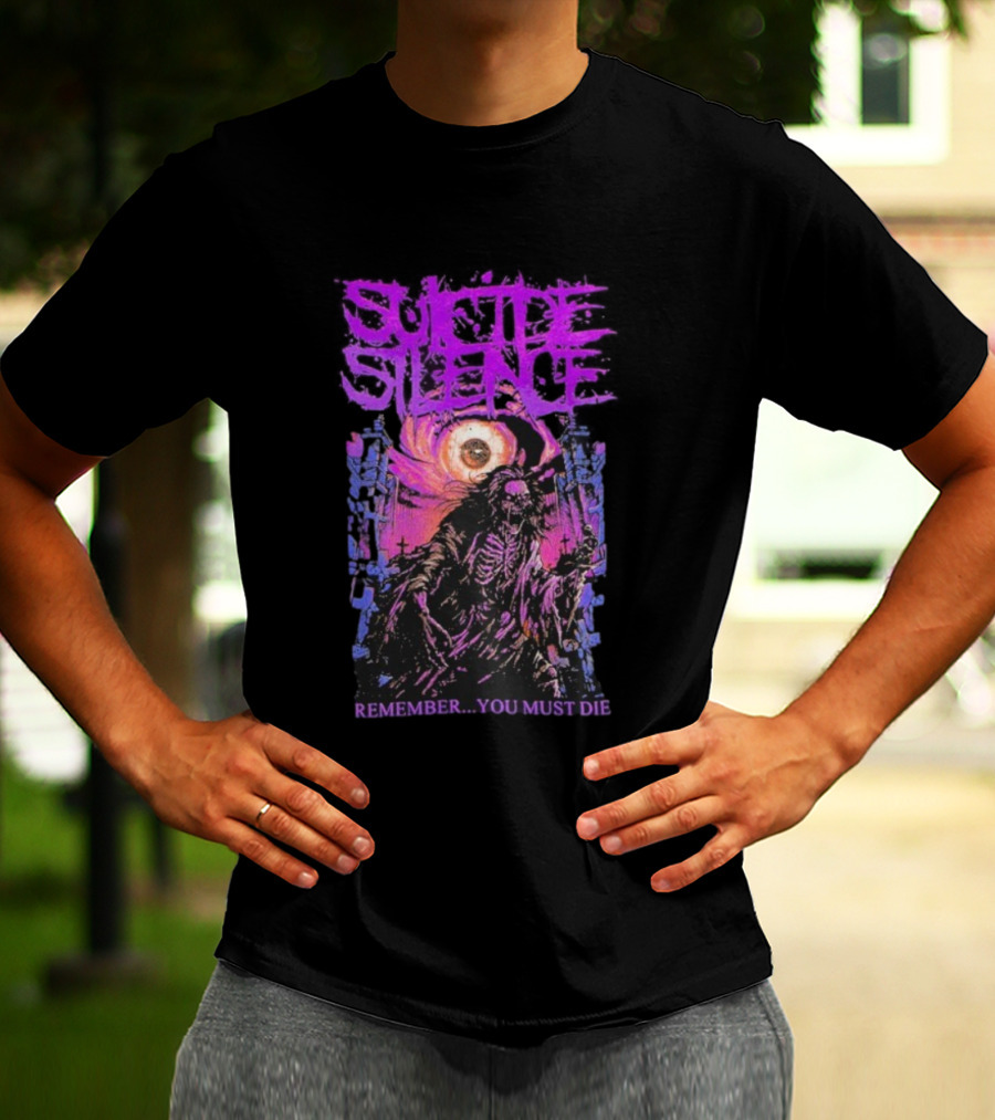 Suicide Silence Remember You Must Die Skeleton Art With Eye And Crosses T-Shirt