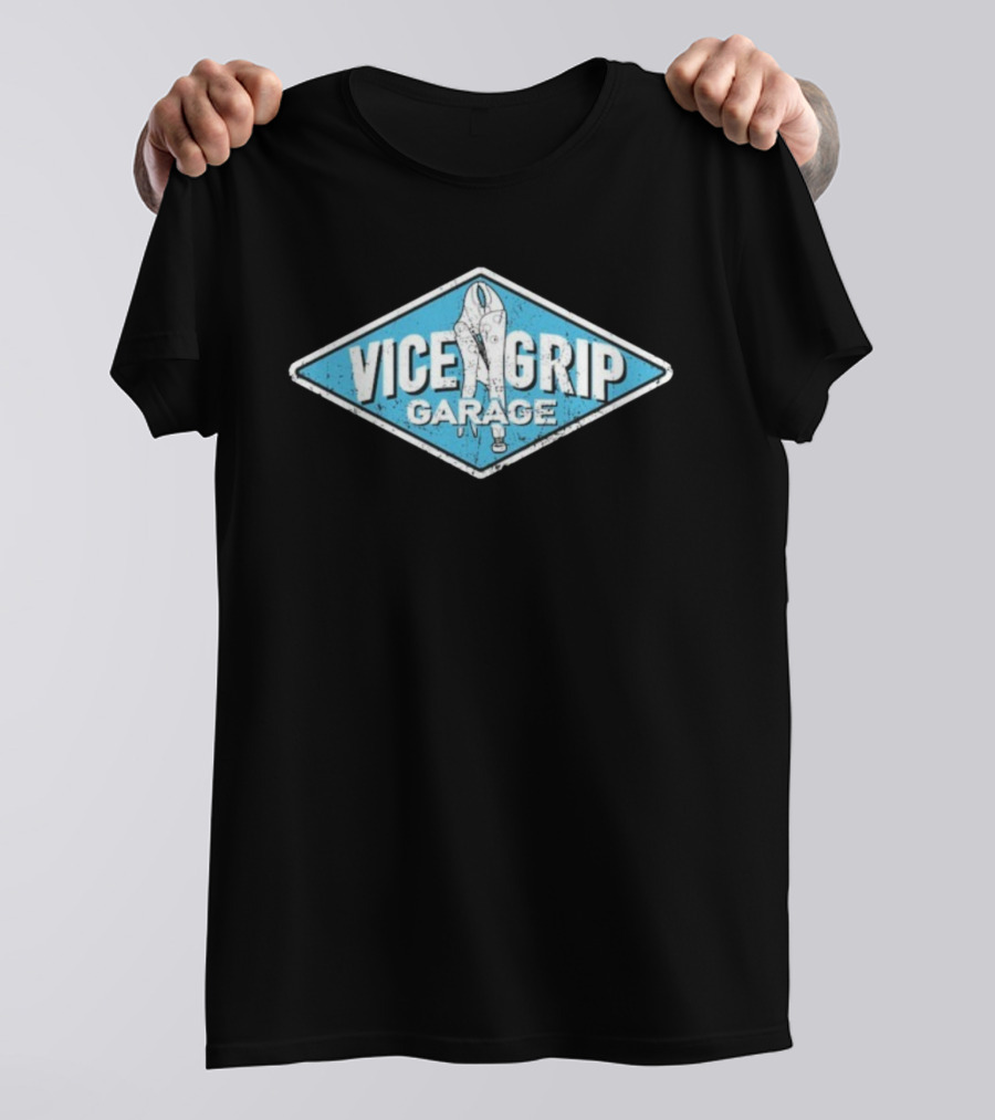 Vice Grip Garage Blue Sign Wrench Vintage Style T-Shirt