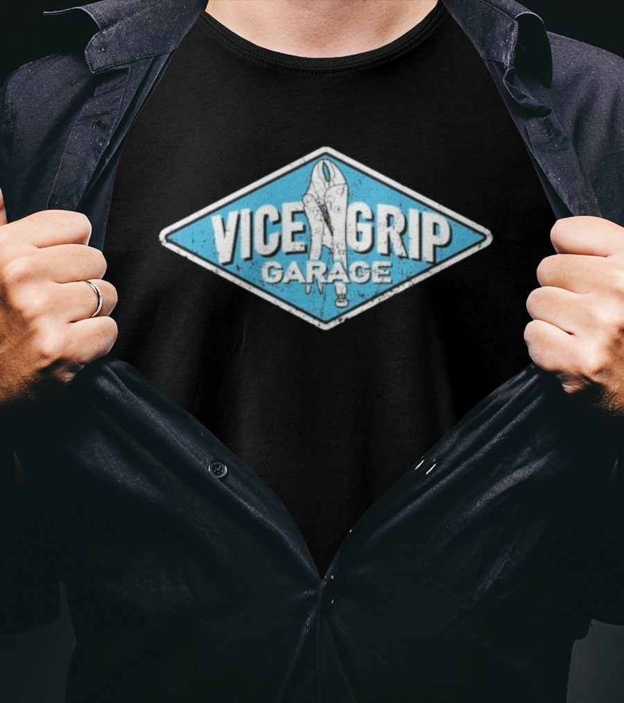 Vice Grip Garage Blue Sign Wrench Vintage Style T-Shirt