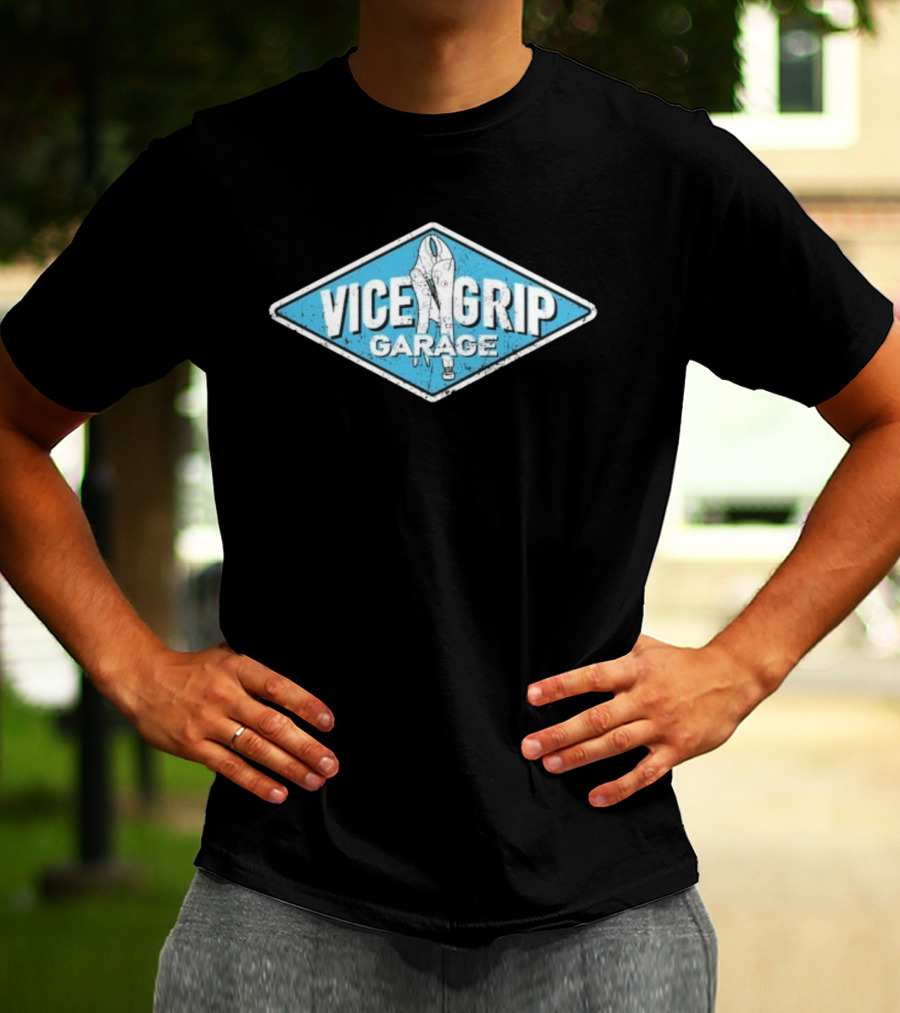 Vice Grip Garage Blue Sign Wrench Vintage Style T-Shirt