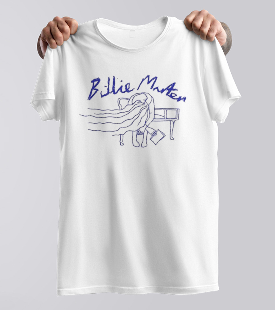 Billie Marten Blue Hair Sketch With Table And Arrow T-Shirt