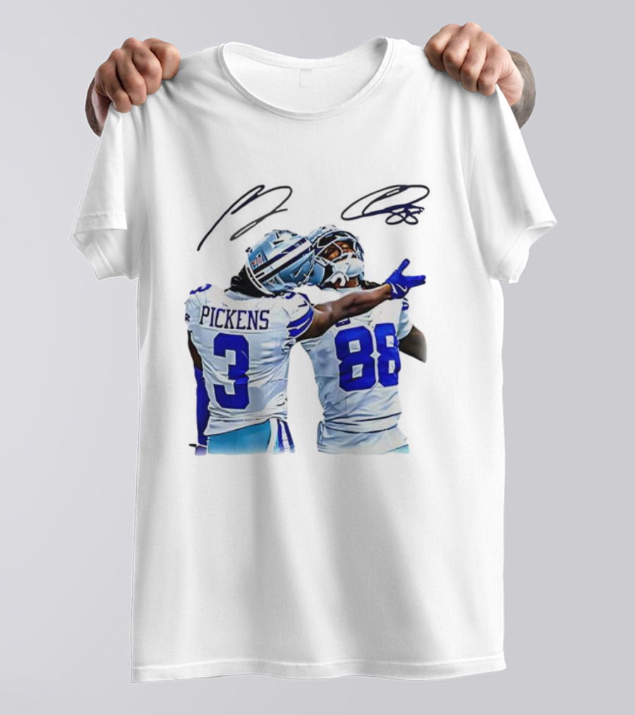 CeeDee Lamb George Pickens Dallas Cowboys We Dem Boyz Signature Football Duo T-Shirt