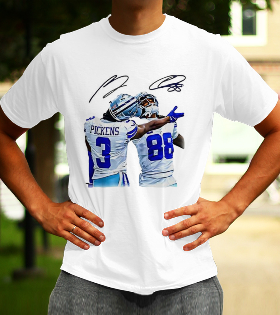 CeeDee Lamb George Pickens Dallas Cowboys We Dem Boyz Signature Football Duo T-Shirt