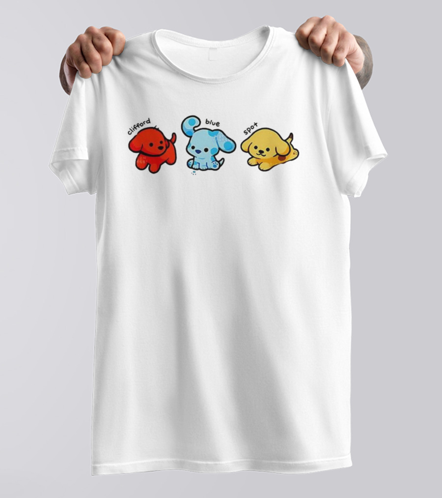 Clifford Blue Spot Pork Cartoon Puppies T-Shirt