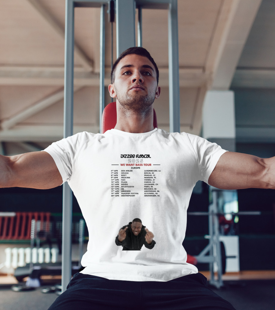 Dizzee Rascal We Want Bass Europe Tour 2025 Middle Fingers T-Shirt