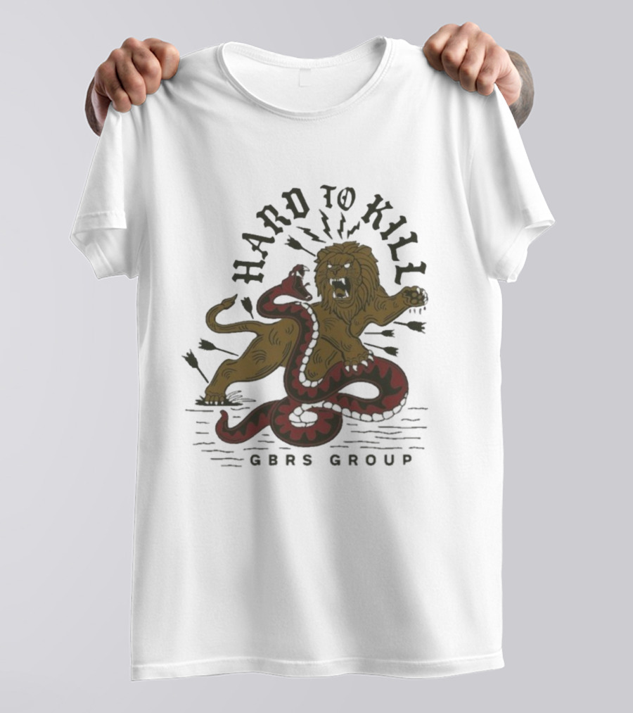 GBRS Group Hard To Kill Lion Vs Snake Graphic T-Shirt