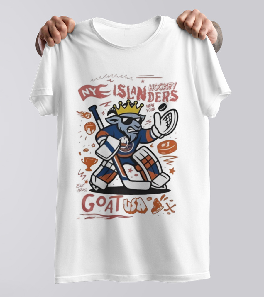 NY Islanders Goat USA Hockey Holiday Fun T-Shirt