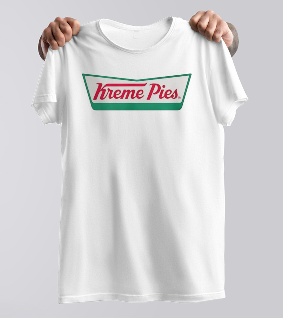 Kreme Pies Retro Green And White Design T-Shirt