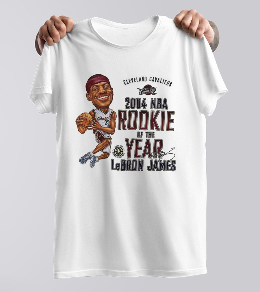 LeBron James 2004 NBA Rookie Of The Year Cleveland Cavaliers 23 Signature T-Shirt