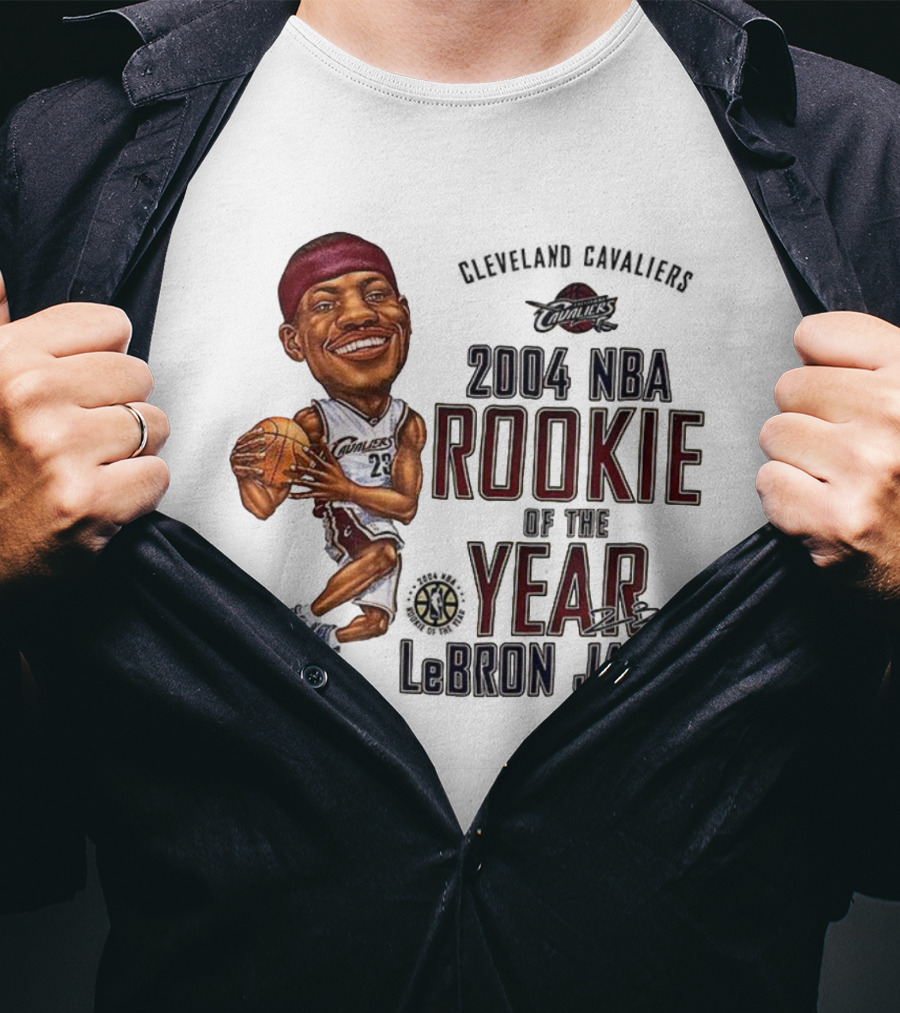 LeBron James 2004 NBA Rookie Of The Year Cleveland Cavaliers 23 Signature T-Shirt
