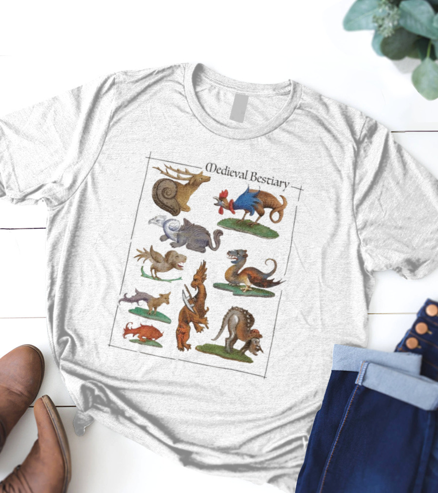 Medieval Bestiary Mythical Creatures Compilation T-Shirt