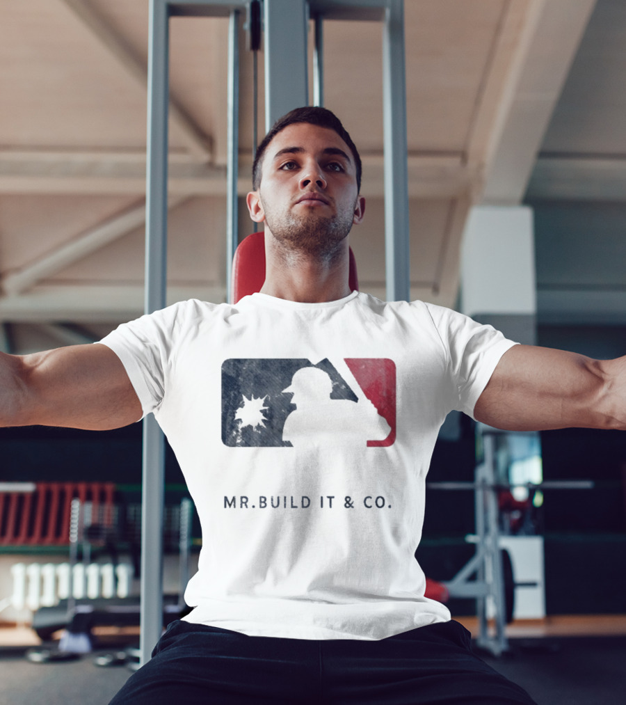 Mr Build It Wrecking Day MLB Bulldozer Silhouette T-Shirt