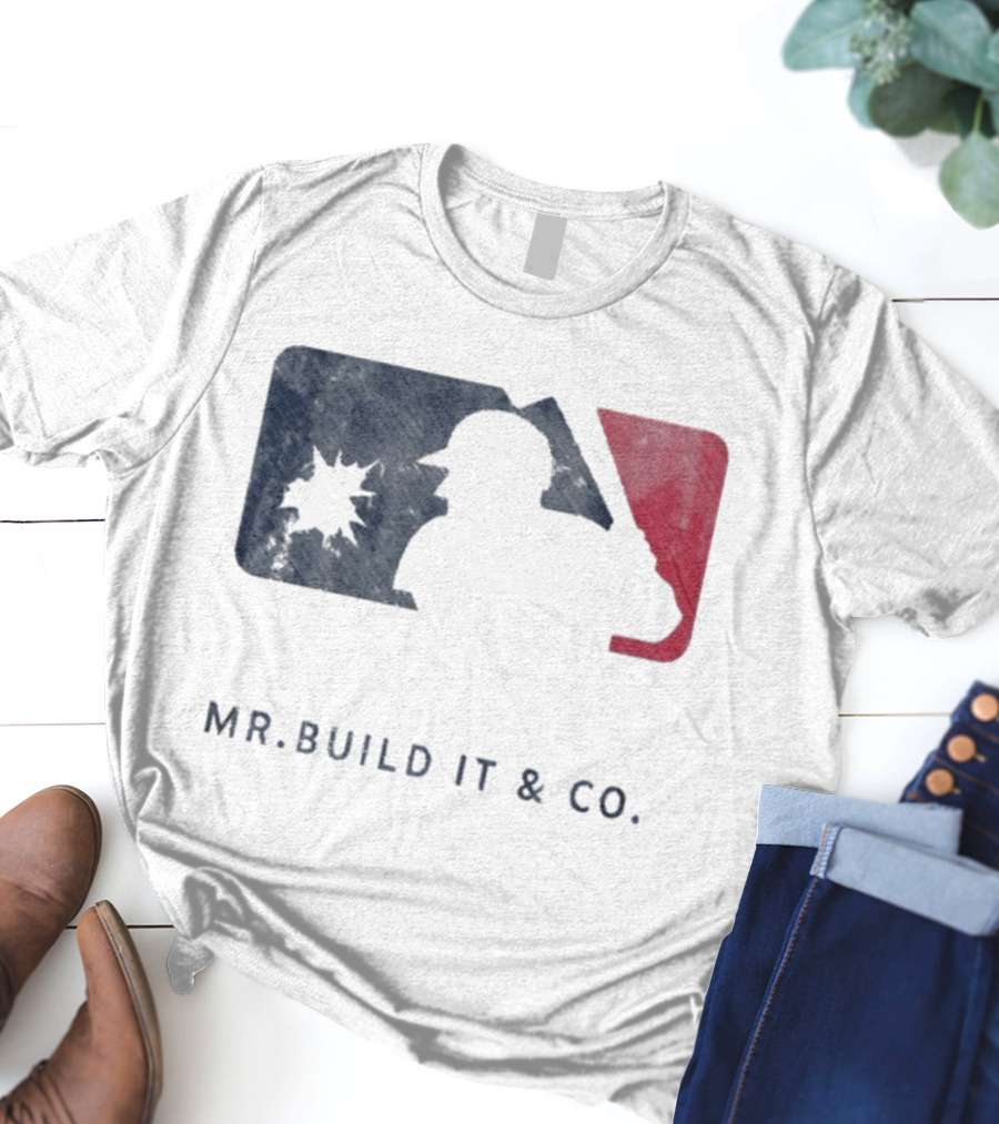 Mr Build It Wrecking Day MLB Bulldozer Silhouette T-Shirt