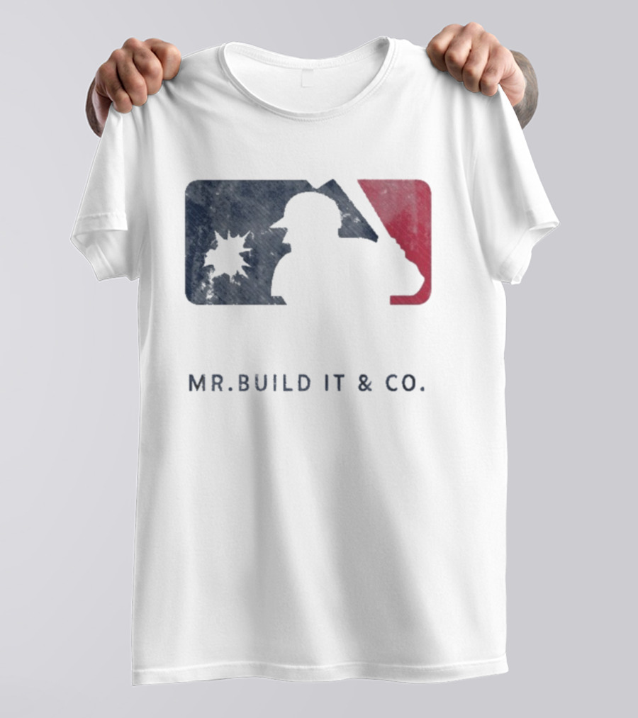 Mr Build It Wrecking Day MLB Bulldozer Silhouette T-Shirt